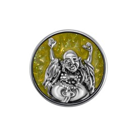 Quiges, Eligo Jewellery 18 mm Click Button Celebrating Buddha Dark Yellow Chunk for Eligo 18 mm Chunk Bracelets