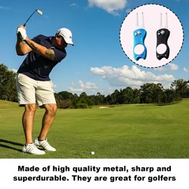 2 Pack Golf Divot Repair Tool with Pop-up Button & Magnetic Ball Marker Pitch Mark, Pitch Mark Repair Tool with Pop-up Button & Magnetic Ball Marker Pitch Mark, Best Choice for Professional Golfers