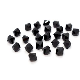 100pcs x Genuine Preciosa Bicone Crystal Beads 3mm Jet Black Alternatives For Swarovski #5301/5328 #preb323 by Preciosa