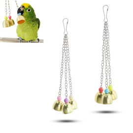 Qinuseaks 2 PCS Parrot Bell Toys Interesting Budgie Toys Bird Toys Alloy Hanging Budgie Toys And Accessories for Small Parrot Macaws Parakeets Love Birds (Random Color)