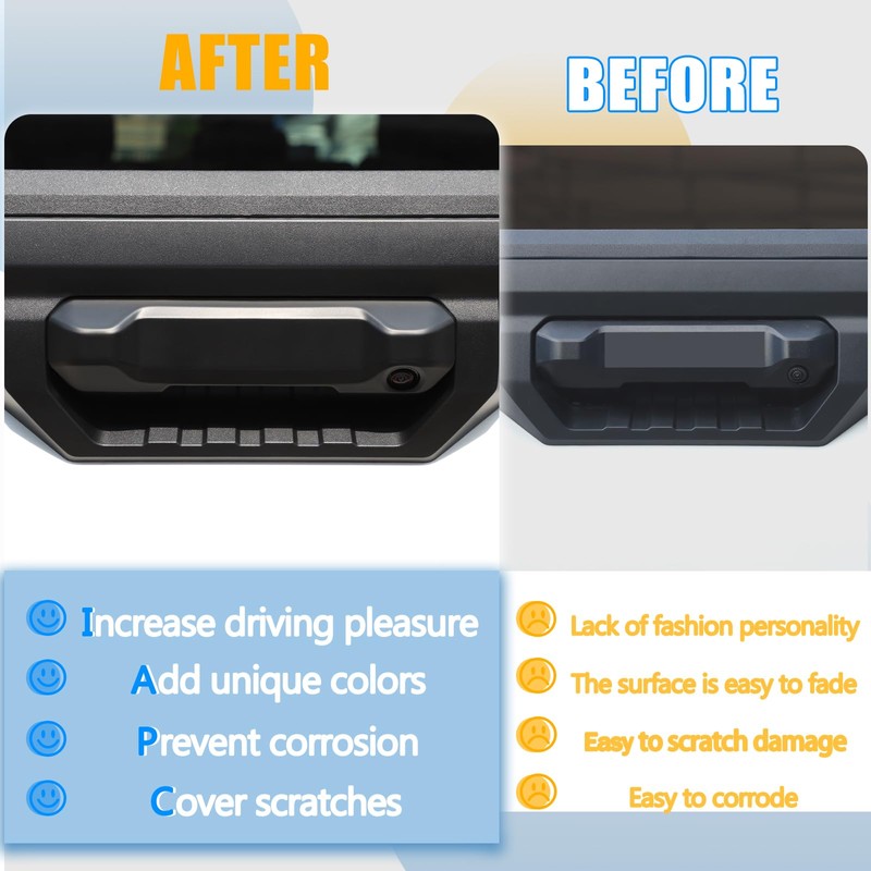 LLKUANG ABS Car Tailgate Handle Decorative Cover Fit for Toyota