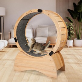 Cat Exercise Wheel, Cat Wheel with Carpeted Runway, Cat Running Wheel for Indoor Cats, Kitty Cat Sport Toy, Great for Physical Activity and Reducing Boredom (Basic Model)