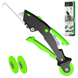 King&Charles Versatile Screen Roller Tool, 3 in 1 Screen Spline/Repair Tool, Roller+Hook+Trim -3pcs Different Rollers with Bearing,Removal Hook-Foldable, 3pcs Blade-Storage,Replacement for Installing Window Mesh.