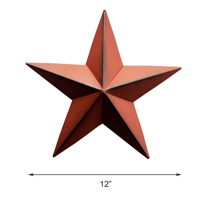 Metal American Patriotic Barn 3D Stars Wall Decor (Set of