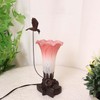 Bieye LS06 Lily Flower Blown Glass Lampshade (White Light Red,