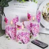 DRomance Pink Hydrangea Glass Flameless Candles with Remote Timer Battery