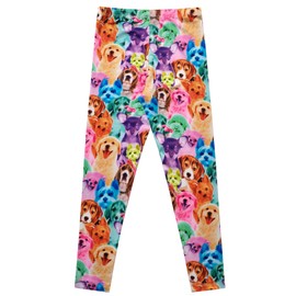 Jxstar Rainbow Dog Yoga Pants for Girls - Light Up Ankle Length Leggings, School Girl Style, 4-5 Years/Height:43in