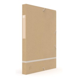 Oxford Touareg Filing Box 24 x 32 cm Spine 25 mm with Elastic Recycled Card Cover Kraft & Frosted White