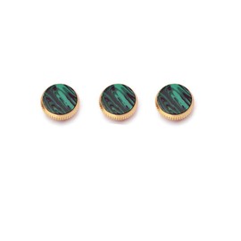 Alnicov Gold Plated Stone Inlays Trumpet Finger Buttons for Trumpet Replacement Green Set of 3