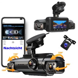 360 Degree Rear View Camera Car 1080P Full HD Camera 3 Inch LCD Monitor 24h Parking Mode Rural Surveillance Dash Cam Motion Detection GPS Integrated Night Vision G-Sensor App WiFi