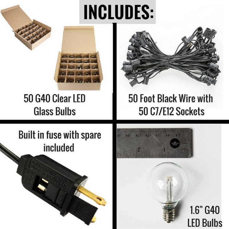 Hometown Evolution, Inc. 50 Foot G40 LED Outdoor String Lights