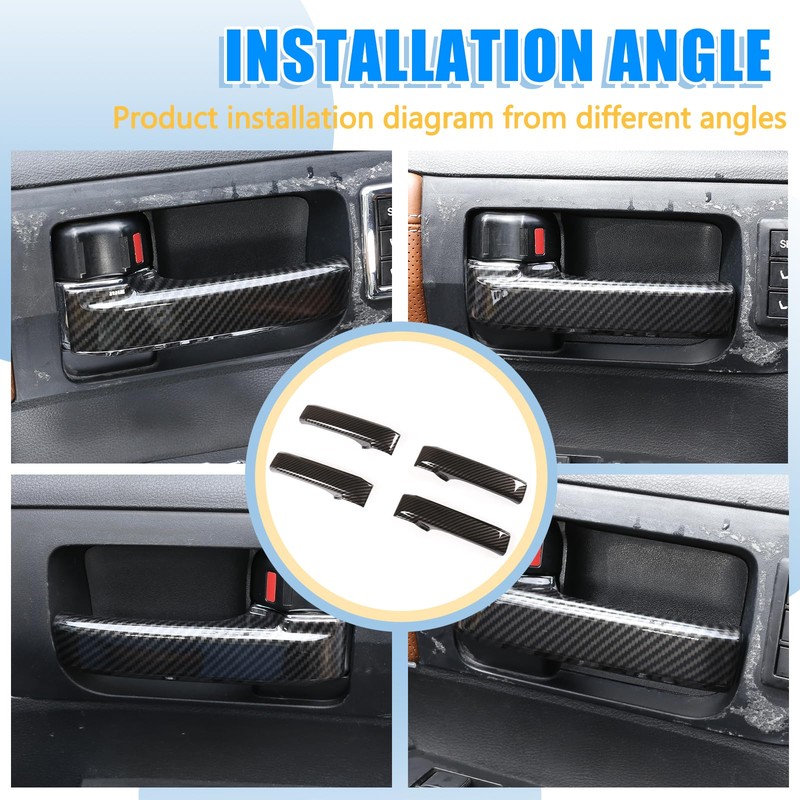 LLKUANG ABS Carbon Style Car Inner Door Handle Decoration Cover
