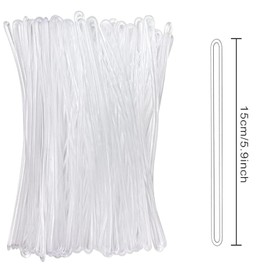 120Pcs Premium Clear PVC Travel Luggage Name Tag Loop Straps,6 Inch Name Tag Loop for Identification Cards ID,Loops for Luggage Tags