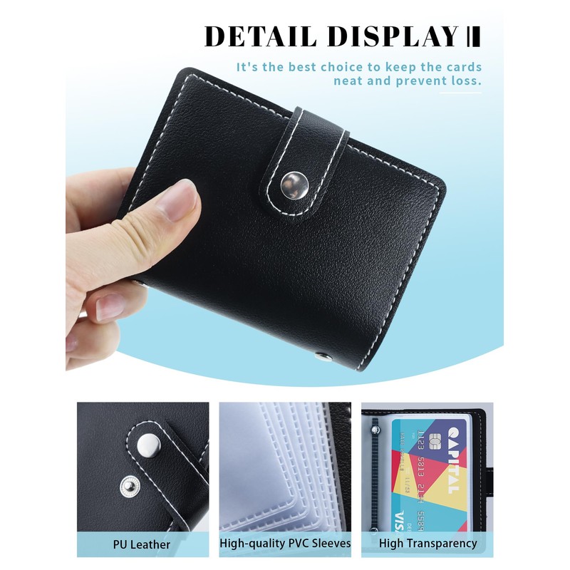 GAUENEEN Leather Business Card Holder, 26 Card Slots, RFID Blocking