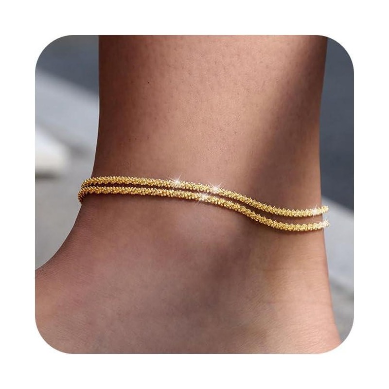 Tasiso Dainty Layered Waterproof Anklet For Women Adjustable Womens Anklet