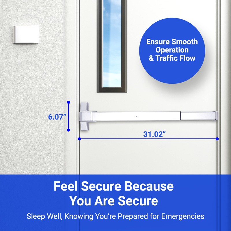 FORTSTRONG 31" Commercial Push Bar Panic Exit Device (Silver) -