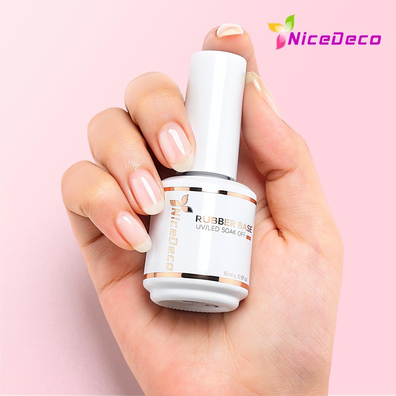 Nicedeco Hema Free Clear Rubber Base Gel Polish and No