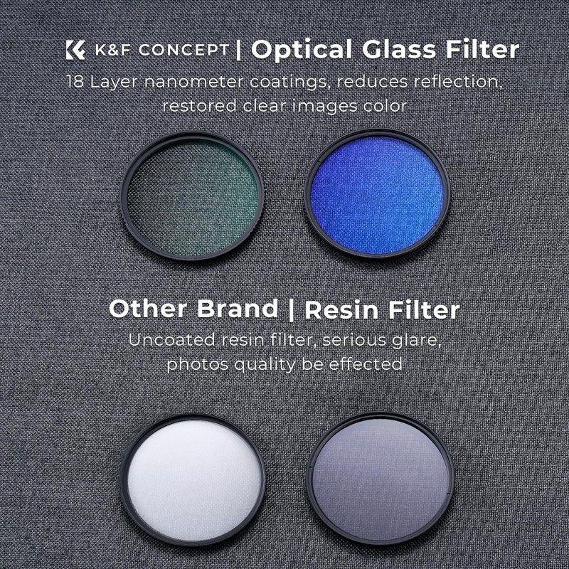 K&F Concept Nano K-Series Filter Set 62 mm UV Filter,
