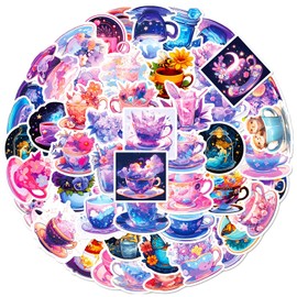 Purple Cup Stickers 50 Pack Laptop Stickers,Vinyl Waterproof Stickers for Water Bottles Skateboard Scrapbook Bike Computer,Phone,-Graffiti Stickers Pack for Teens Girls Kids Adults(Magic Cup)