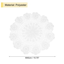 sourcing map Handmade Crochet Placemats, 16inch Round Retro Table Mat Doilies Vase Mat Coaster Snowflake for Dining Table Home Decoration, White