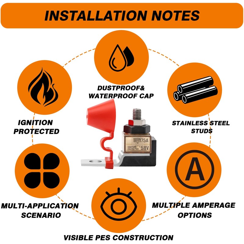 BUSSALIX Marine Rated Battery Fuse Block Kit, Ignition Protected, Durable