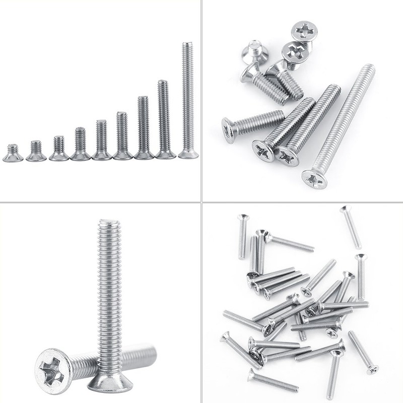 M3 Flat Head Countersunk Screw Fixing Full Thread Stainless Steel