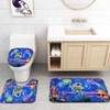 Alishomtll 4 Pcs Blacklight Astronaut Kids Shower Curtain Sets with