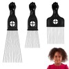 Pack of 3 Afro Hair Comb, Metal Curling Comb, Various