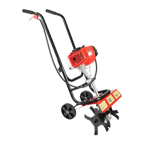 Gas Power Tiller Cultivator 52CC 2 Stroke, Gasoline Powered Garden