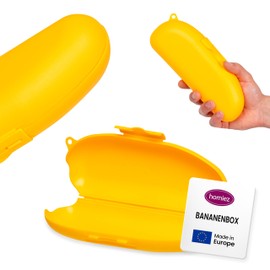 homiez Banana Box Set of 2, 100% BPA-Free Banana Protection, Banana Tin, Banana Storage Box, Dishwasher Safe, Banana Holder Reliably Protects Against Crushing on the Go - Banana Lunch Box