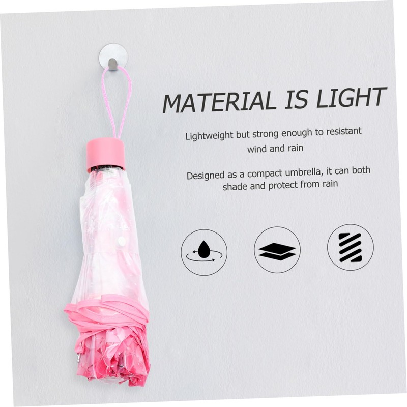 FRCOLOR Raining Folding Umbrella Transparent Travel Umbrella with Creative Floral