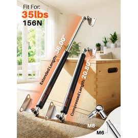 PAMAGOO 36 inch 35 lbs 156 N Gas Struts, 36" Shocks with Mounting Brackets for TV Cabinets Custom Window Hatch Door Cover RV Bed Spring, 2 Pack