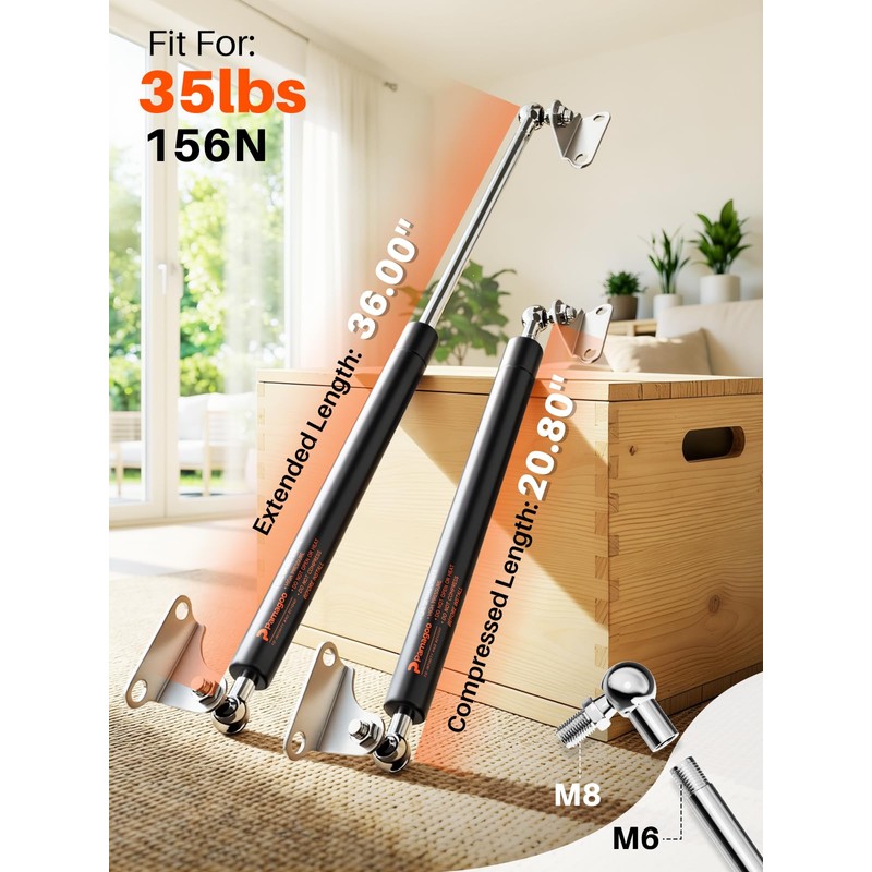PAMAGOO 36 inch 35 lbs 156 N Gas Struts, 36"