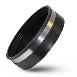 Supply Giant 12IFC Flexible Pvc Pipe Cap with Stainless steel Clamps, 12-3/4" Inner Diameter for 12" Nominal Pipe, Black