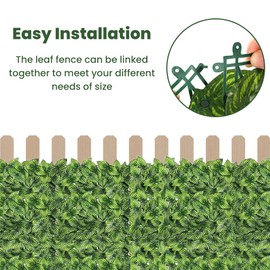 SUMORISE 100x60 inch Artificial Ivy Privacy Fence Wall Screen, Artificial Hedges Fence and Faux Ivy Vine Leaf Decoration for Outdoor Indoor Garden Fence Backyard (Watermelon Leaves)