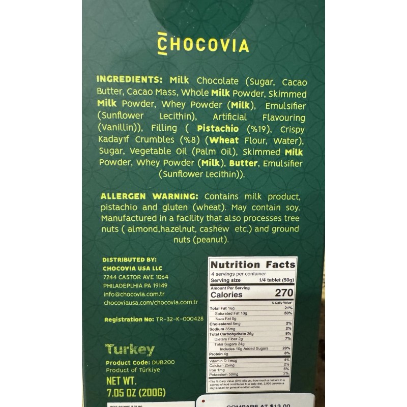 Chocovia DUBAI Chocolate with Pistachio & Kadaif – Chocovia |