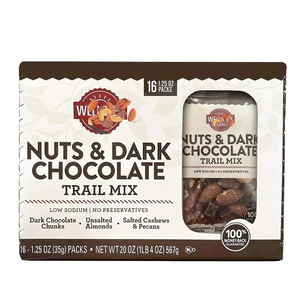 Trail Mix with Dark Chocolate and Nuts, 16 Pack (16