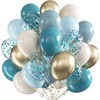 Blue Beige Balloons, 60 Pieces 12 Inch Birthday Balloons, Latex