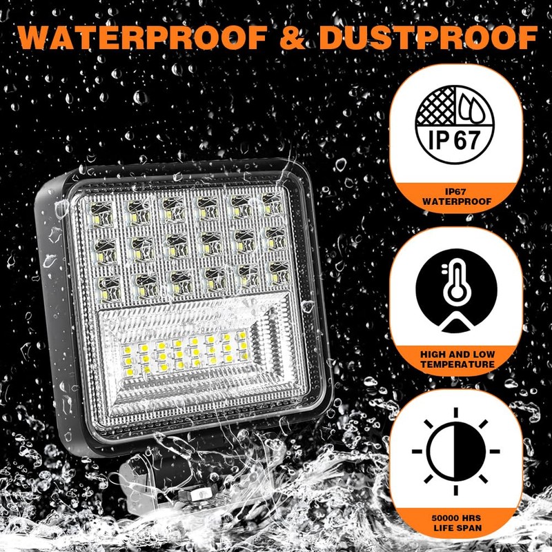 LikeSafe LED Lights for Car, 4 Inch 126W LED Pod