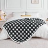 BEDELITE Sherpa Fleece Blanket - Black and White Buffalo Plaid