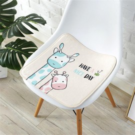 champracer Seat Cushion, Square Chair Cushion, Children, Washable Soft Seat Cushion, Comfort Chair Cushion as Chair Cushion, Cute Unicorn, Animals, Plants Seat Pad (Giraffe, 25 x 25 cm)