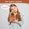 EASYLR 12inch Cute Capybara Plush with Turtle Backpack, Soft Capybara