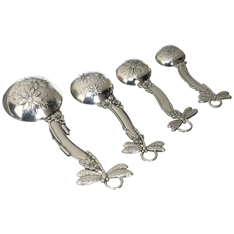 Ganz 4-Piece Set, Dragonflies Measuring Spoon, One Size, silver