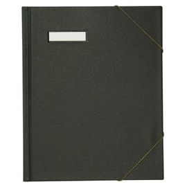 ELBA 100420824 Umlaufmappe für DINA A4 Dokumente mit Eckspannergummi und beschriftungsfenster aus Karton mit PVC-Folie veredelt in schwarz