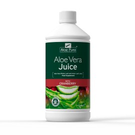 Aloe Pura Aloe Pura Aloe Vera Juice with Cranberry, Natural, Vegan, Cruelty Free, Food Supplement, 1ltr