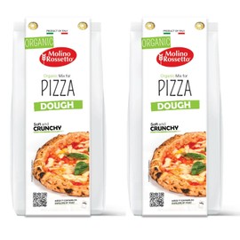 Molino Rossetto Organic Pizza Dough Mix - Gourmet Crust Mix for a Perfect Homemade Pizza - Also Good For Breadsticks, Flatbread, or Calzones 17.6 oz (500 g) - (Pack of 2)