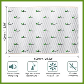 HOPESPANNER 10pcs 80mil 25sqft Car Sound Deadener Heat Insulation Mat Butyl Pad Damping Self Adhesive Deadening Material Door Roof Floor Automobile Sound Barrier Vehicle Components