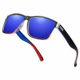VIAHDA Gafas de sol deportivas polarizadas para hombre, ciclismo, correr, pesca, golf, moda HD6009, Azul oscuro, X