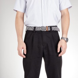 Dorhaeris Mens Belts Woven Braided Elastic Stretch Casual Golf Multicolor Canvas Stylish Waist Women Belt for Jean Pants Shorts Black White