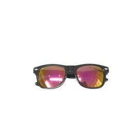 Kids/Childrens Size - UV400 Black with Purple Orange Mirrored Reflective Lens Classic Sunglasses! Boys Girls Unisex